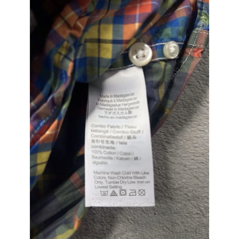 J‎ Crew Shirt Men Xl Patchwork Plaid Short Sleeve Button Down Colorblock Cotton